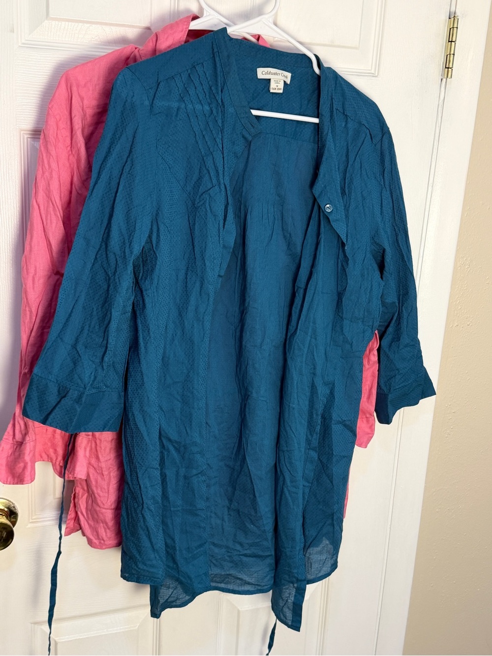 Chaps and Coldwater creek Open Front Lightweight Linen button down 1X 16w-18w